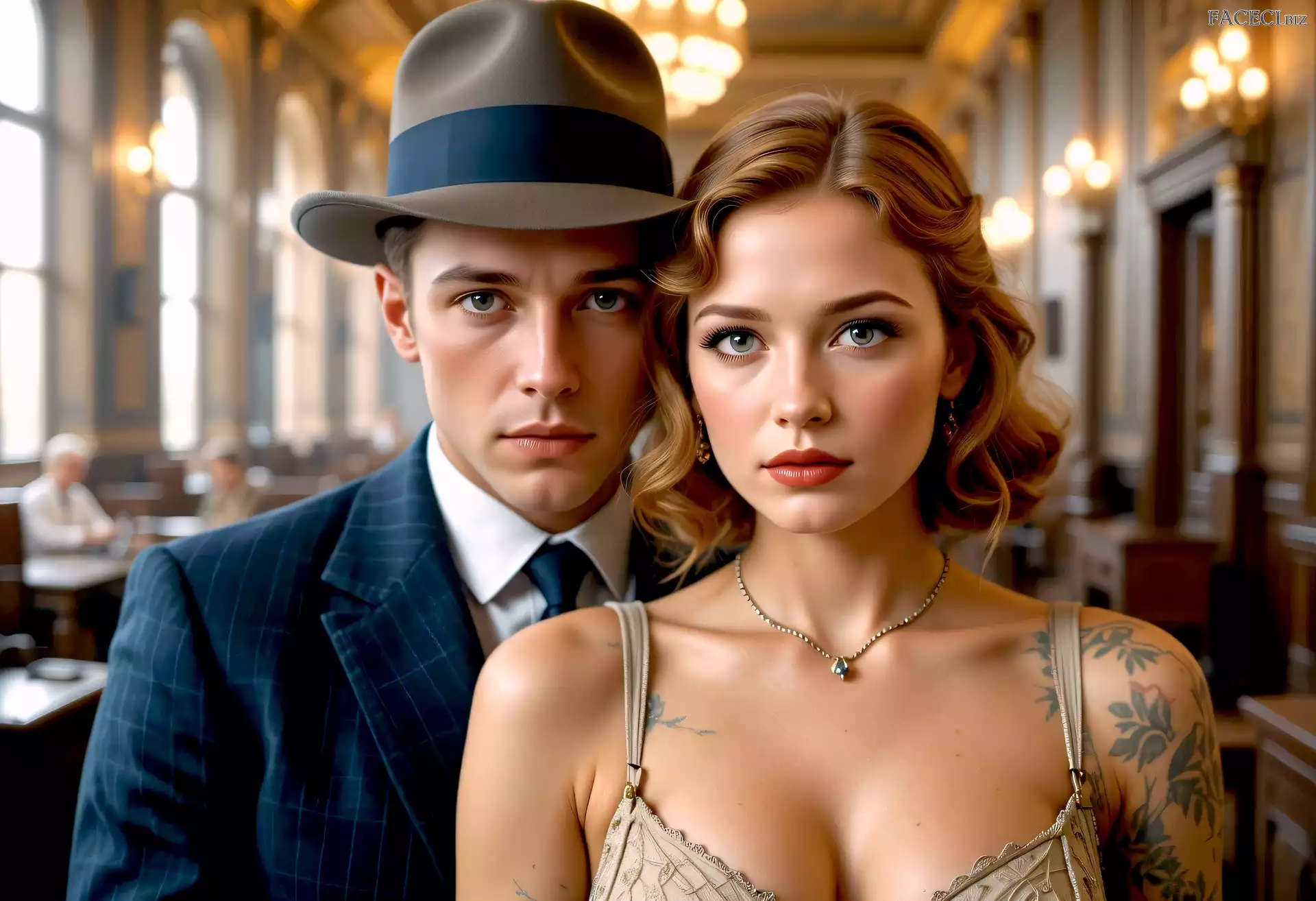 Kobieta, Tatuaż, Kapelusz, Mężczyzna